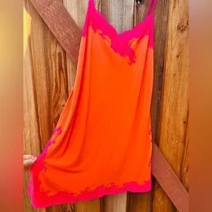 ASOS | Intimates & Sleepwear | Natori Orange Pink Slip Dress Small 0 ...